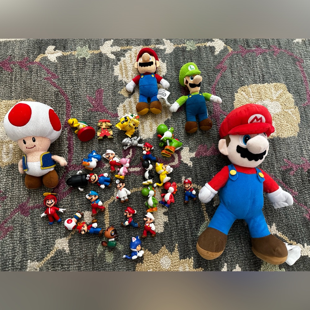 Mario Nintendo lot of stuffed plushies and figurines